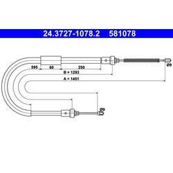 Ťažné lanko parkovacej brzdy ATE 24.3727-1078.2