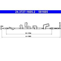 Ťažné lanko parkovacej brzdy ATE 24.3727-1605.2