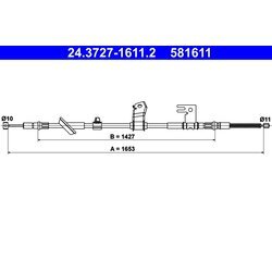 Ťažné lanko parkovacej brzdy ATE 24.3727-1611.2