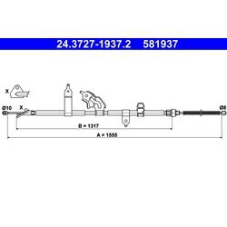 Ťažné lanko parkovacej brzdy ATE 24.3727-1937.2