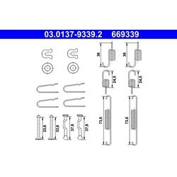 Sada príslušenstva čeľustí parkovacej brzdy ATE 03.0137-9339.2