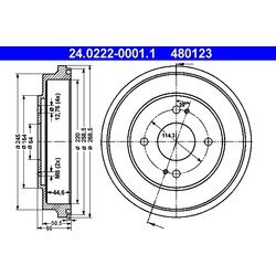 Brzdový bubon ATE 24.0222-0001.1