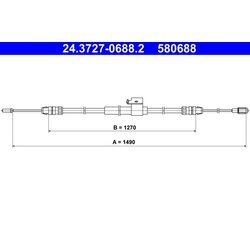 Ťažné lanko parkovacej brzdy ATE 24.3727-0688.2