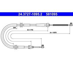 Ťažné lanko parkovacej brzdy ATE 24.3727-1095.2