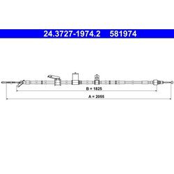 Ťažné lanko parkovacej brzdy ATE 24.3727-1974.2