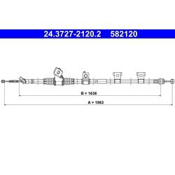 Ťažné lanko parkovacej brzdy ATE 24.3727-2120.2