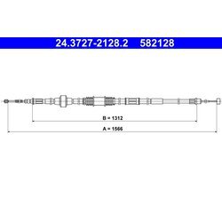 Ťažné lanko parkovacej brzdy ATE 24.3727-2128.2