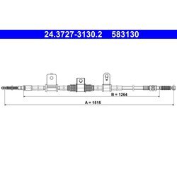 Ťažné lanko parkovacej brzdy ATE 24.3727-3130.2