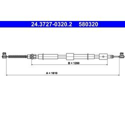 Ťažné lanko parkovacej brzdy ATE 24.3727-0320.2