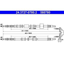 Ťažné lanko parkovacej brzdy ATE 24.3727-0780.2