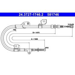 Ťažné lanko parkovacej brzdy ATE 24.3727-1746.2