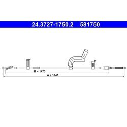 Ťažné lanko parkovacej brzdy ATE 24.3727-1750.2