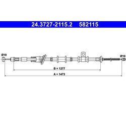 Ťažné lanko parkovacej brzdy ATE 24.3727-2115.2