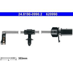 Výstražný kontakt opotrebenia brzdového obloženia ATE 24.8190-0990.2