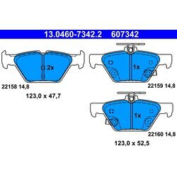 Sada brzdových platničiek kotúčovej brzdy ATE 13.0460-7342.2