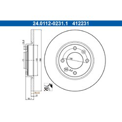 Brzdový kotúč ATE 24.0112-0231.1