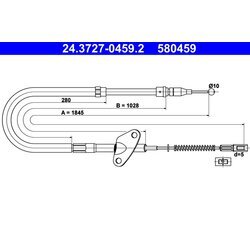 Ťažné lanko parkovacej brzdy ATE 24.3727-0459.2