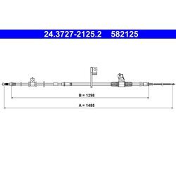 Ťažné lanko parkovacej brzdy ATE 24.3727-2125.2