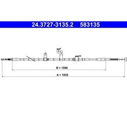 Ťažné lanko parkovacej brzdy ATE 24.3727-3135.2