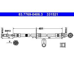 Brzdová hadica ATE 83.7769-0406.3