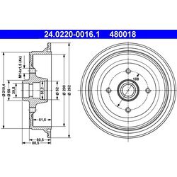 Brzdový bubon ATE 24.0220-0016.1