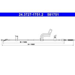 Ťažné lanko parkovacej brzdy ATE 24.3727-1751.2
