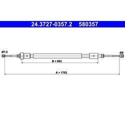 Ťažné lanko parkovacej brzdy ATE 24.3727-0357.2
