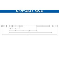 Ťažné lanko parkovacej brzdy ATE 24.3727-0494.2