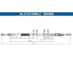 Ťažné lanko parkovacej brzdy ATE 24.3727-0586.2 - obr. 1