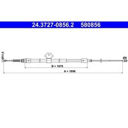 Ťažné lanko parkovacej brzdy ATE 24.3727-0856.2