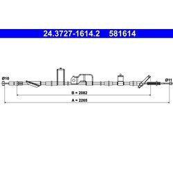 Ťažné lanko parkovacej brzdy ATE 24.3727-1614.2