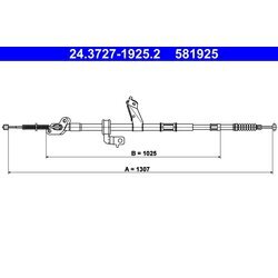 Ťažné lanko parkovacej brzdy ATE 24.3727-1925.2