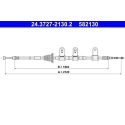 Ťažné lanko parkovacej brzdy ATE 24.3727-2130.2