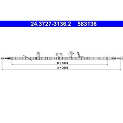 Ťažné lanko parkovacej brzdy ATE 24.3727-3136.2