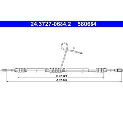 Ťažné lanko parkovacej brzdy ATE 24.3727-0684.2