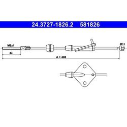 Ťažné lanko parkovacej brzdy ATE 24.3727-1826.2