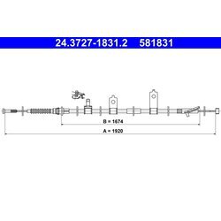 Ťažné lanko parkovacej brzdy ATE 24.3727-1831.2