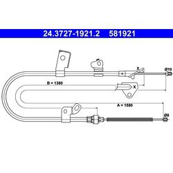 Ťažné lanko parkovacej brzdy ATE 24.3727-1921.2