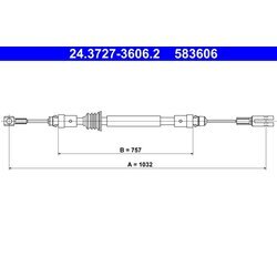 Ťažné lanko parkovacej brzdy ATE 24.3727-3606.2