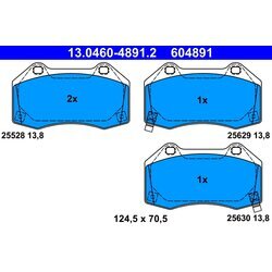 Sada brzdových platničiek kotúčovej brzdy ATE 13.0460-4891.2