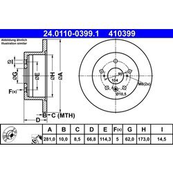 Brzdový kotúč ATE 24.0110-0399.1