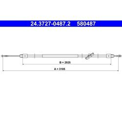 Ťažné lanko parkovacej brzdy ATE 24.3727-0487.2
