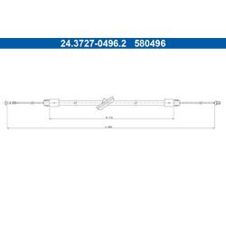 Ťažné lanko parkovacej brzdy ATE 24.3727-0496.2