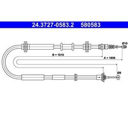 Ťažné lanko parkovacej brzdy ATE 24.3727-0583.2