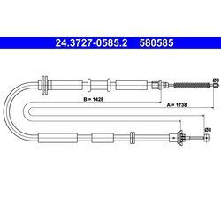 Ťažné lanko parkovacej brzdy ATE 24.3727-0585.2