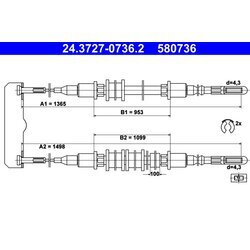 Ťažné lanko parkovacej brzdy ATE 24.3727-0736.2