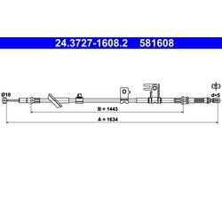Ťažné lanko parkovacej brzdy ATE 24.3727-1608.2