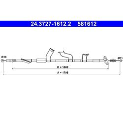Ťažné lanko parkovacej brzdy ATE 24.3727-1612.2