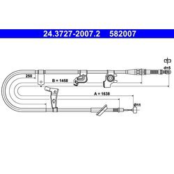 Ťažné lanko parkovacej brzdy ATE 24.3727-2007.2