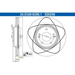 Brzdový kotúč ATE 24.0328-0256.1